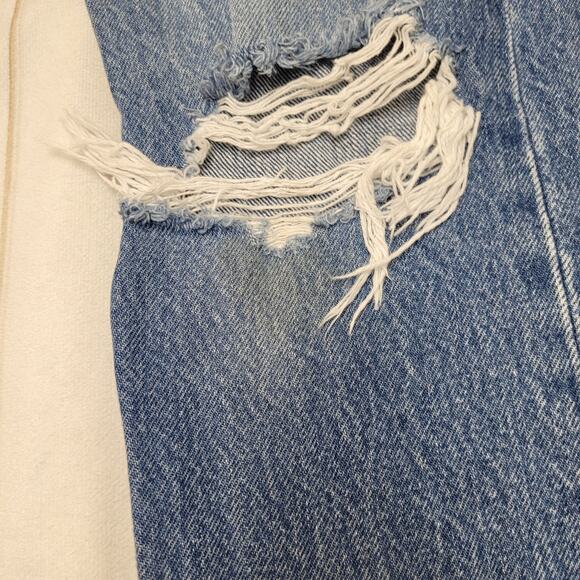 Levis premium wedgie straight jeans button fly raw hem distressed rigid - Picture 6 of 13